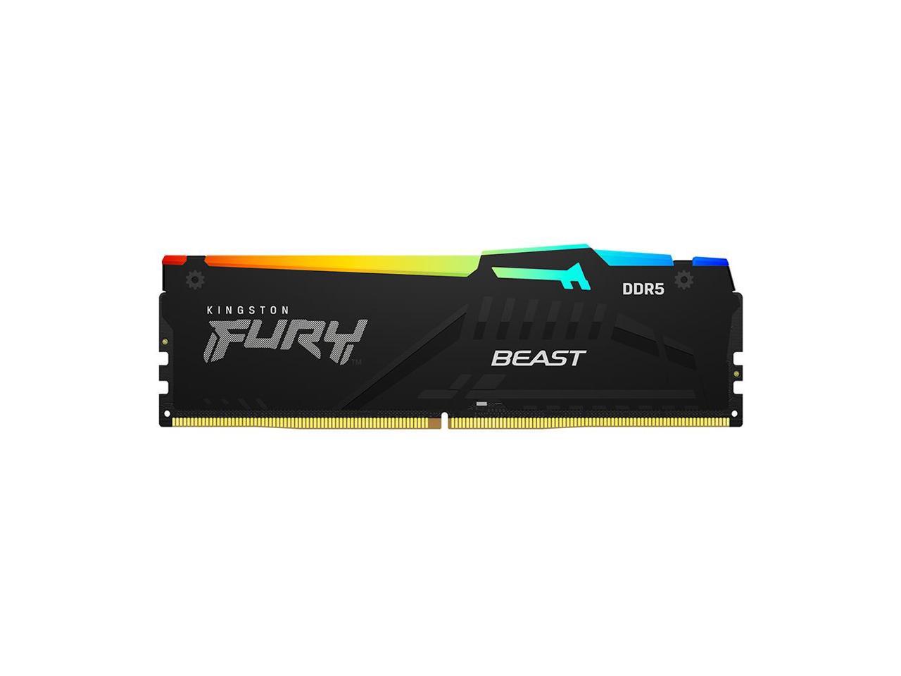 Kingston Fury Beast RGB 16GB DDR5 5200 (PC5 41600) Memory (Desktop Memory) Model KF552C36BBEA-16