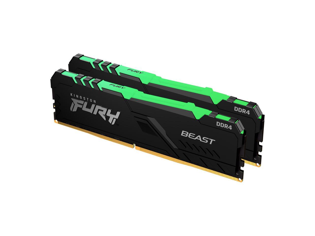 Kingston FURY Beast RGB 32GB (2 x 16GB) 288-Pin PC RAM DDR4 3200 (PC4 25600) Desktop Memory Model RFIB4-26C16K2/32