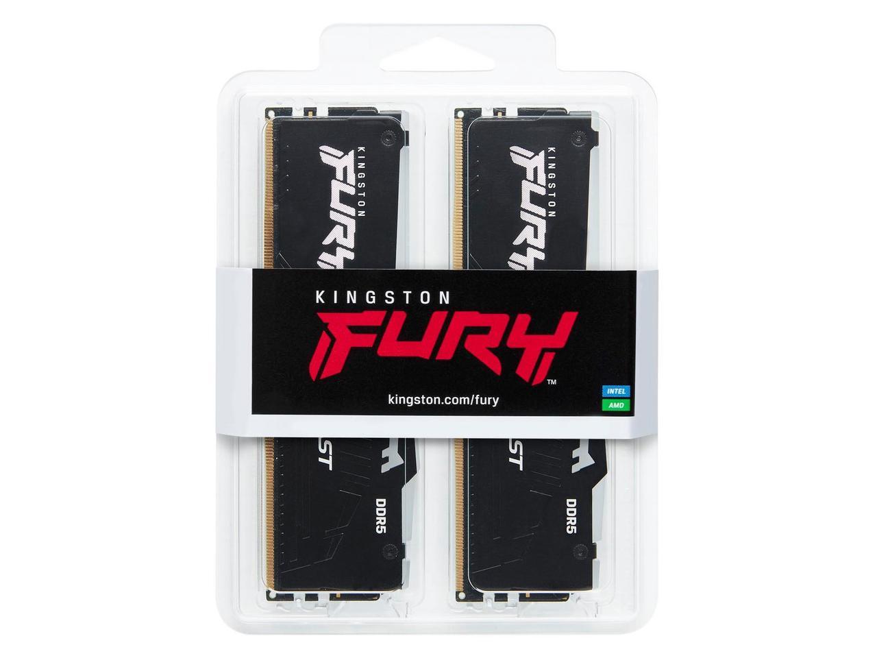 Kingston FURY Beast 64GB (2 x 32GB) 288-Pin PC RAM DDR5 6000 (PC5 48000) Desktop Memory