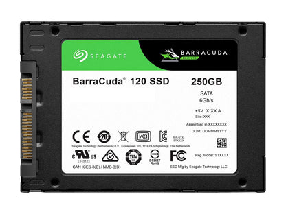 Seagate Barracuda 120 SSD 250GB Internal Solid State Drive - 2.5 Inch SATA 6GB/s for Computer Desktop PC Laptop (ZA250CM1A003)