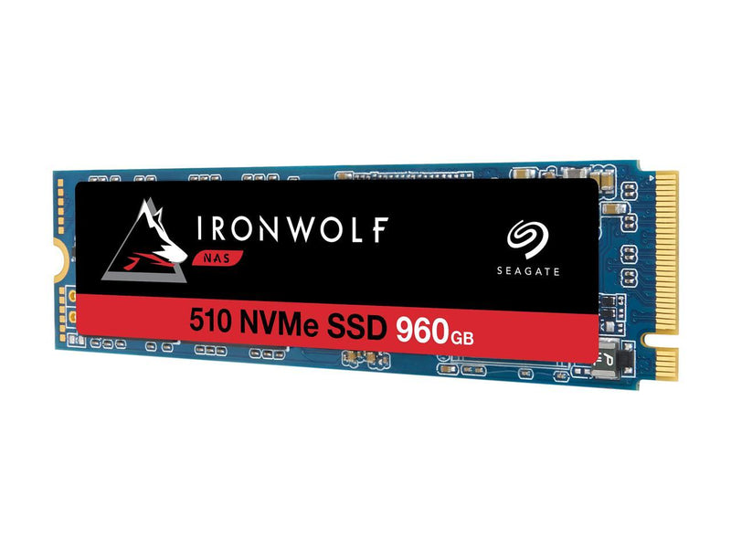 Seagate IronWolf 510 960GB NAS SSD Internal Solid State Drive - M.2 PCIe for Multibay RAID System Network Attached Storage, 2 Year Data Recovery (ZP960NM30011)
