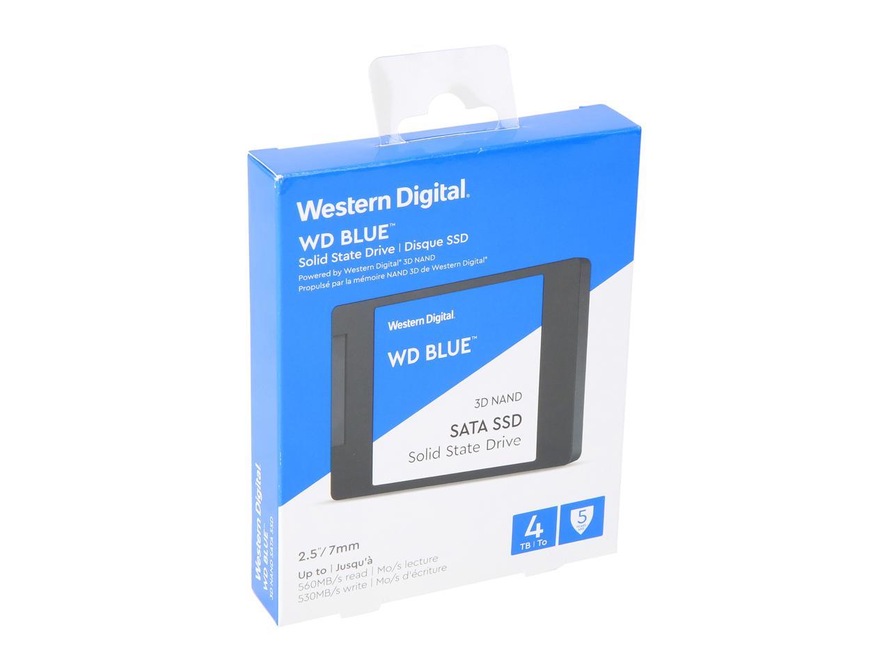 Western Digital Blue 2.5" 4TB SATA III 3D NAND Internal Solid State Drive (SSD) WDS400T2B0A