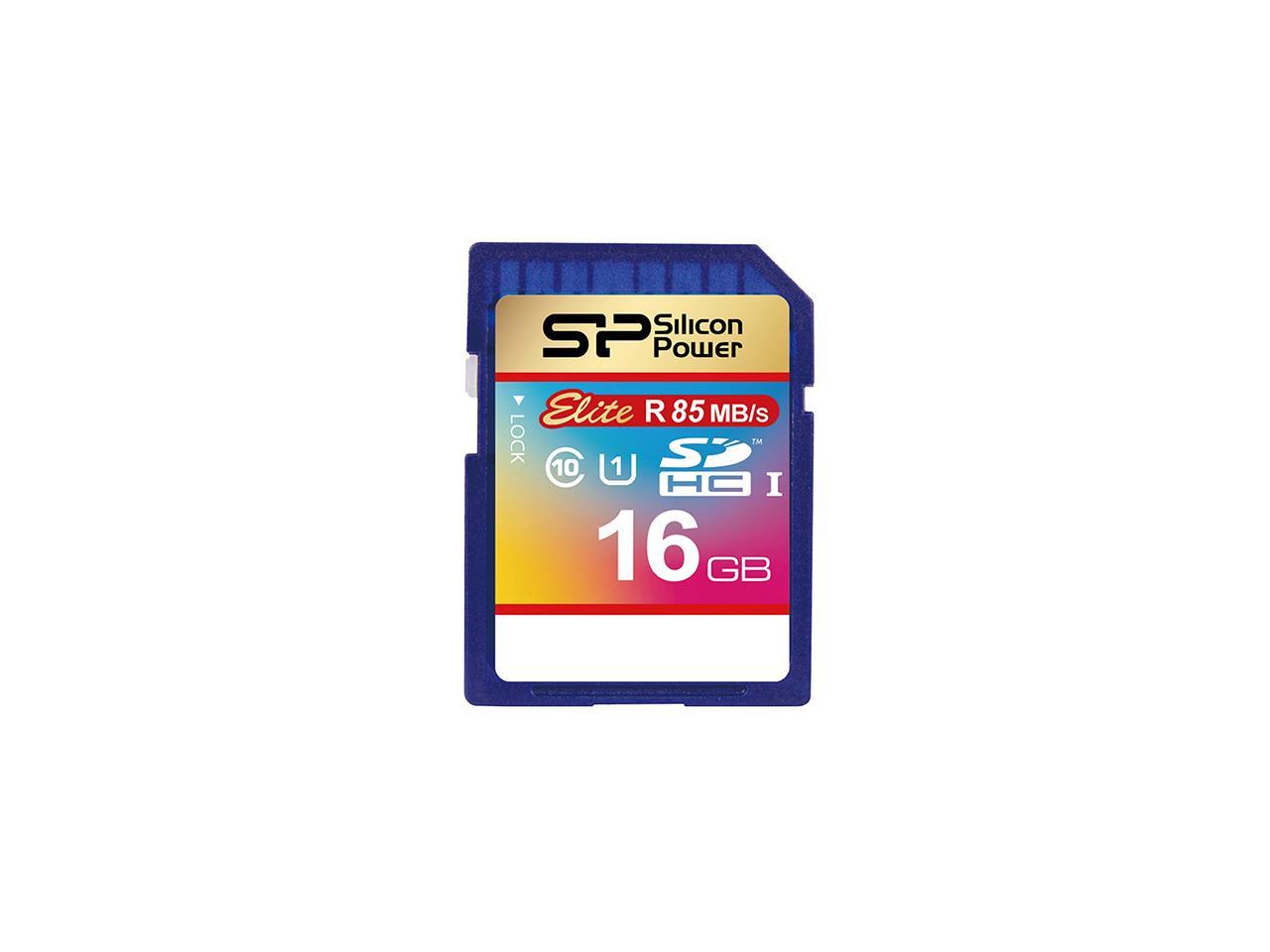 Silicon Power 16GB Elite SDHC UHS-I/U1 Class 10 Memory Card , Speed Up to 85MB/s (SP016GBSDHAU1V10)