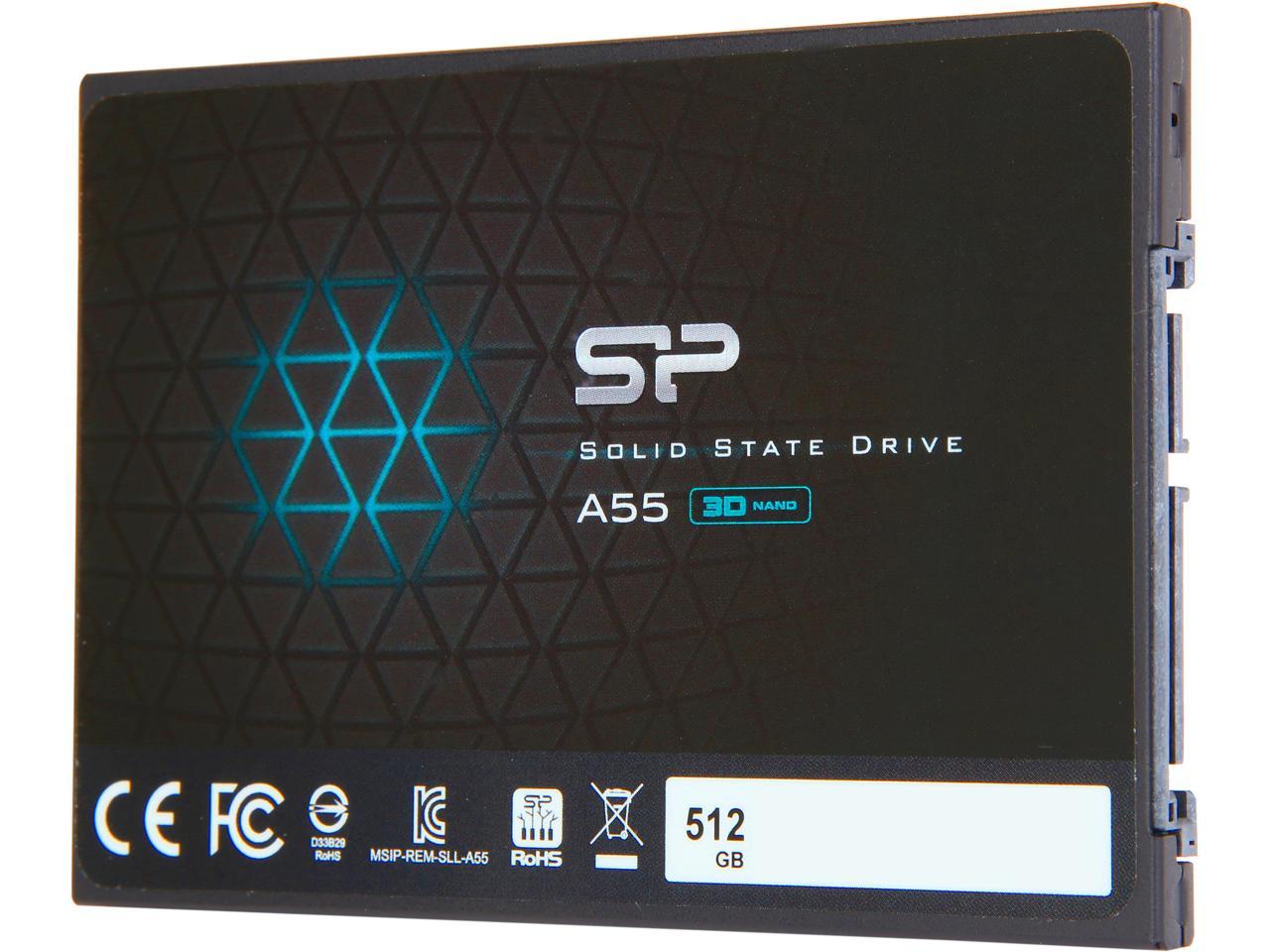 Silicon Power Ace A55 2.5" 512GB SATA III 3D NAND Internal Solid State Drive (SSD) SU512GBSS3A55S25NE