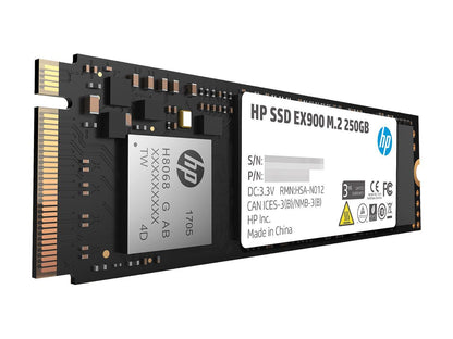 HP EX900 M.2 250GB PCIe 3.0 x4 NVMe 3D TLC NAND Internal Solid State Drive (SSD) 2YY43AA#ABC
