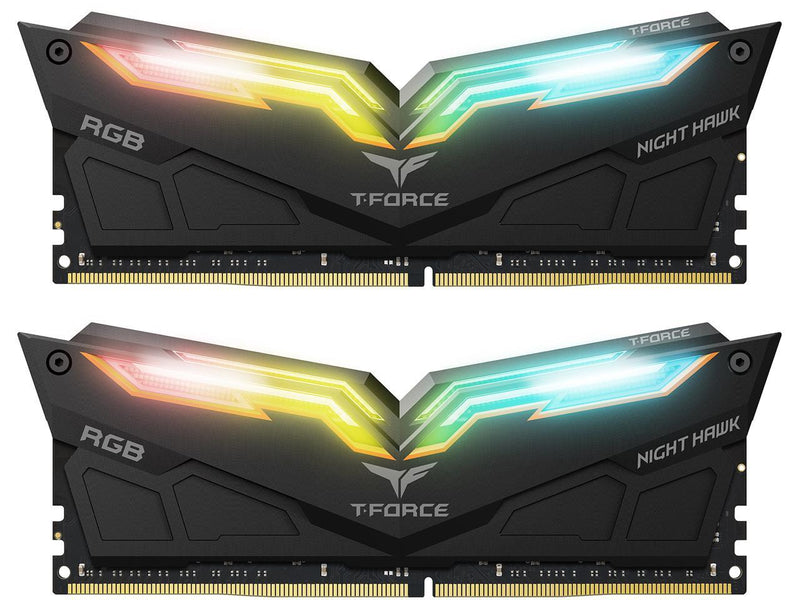Team T-Force Night Hawk RGB 32GB (2 x 16GB) 288-Pin DDR4 SDRAM DDR4 3000 (PC4 24000) Desktop Memory Model TF1D432G3000HC16CDC01