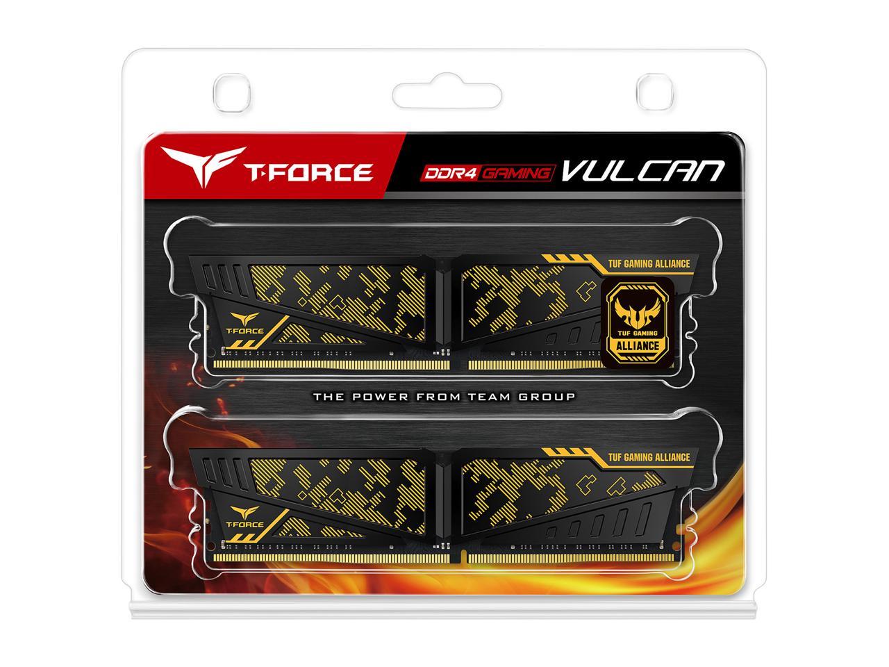 Team T-FORCE VULCAN TUF Gaming Alliance 32GB (2 x 16GB) 288-Pin DDR4 SDRAM DDR4 3200 (PC4 25600) Desktop Memory Model TLTYD432G3200HC16CDC01