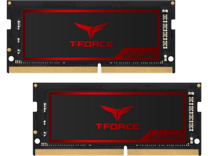 Team T-Force Vulcan 8GB (2 x 4GB) 260-Pin DDR4 SO-DIMM DDR4 2666 (PC4 21300) Laptop Memory Model TLRD48G2666HC18FDC-S01