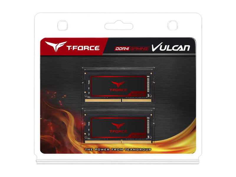Team T-Force Vulcan 8GB (2 x 4GB) 260-Pin DDR4 SO-DIMM DDR4 2666 (PC4 21300) Laptop Memory Model TLRD48G2666HC18FDC-S01