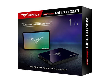 Team T-FORCE Delta Max RGB SSD 2.5" 1TB SATA III 3D NAND Internal RGB Solid State Drive (SSD) (For MB with 5V ADD Header)
