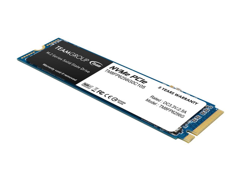 Team MP33 M.2 2280 256GB PCIe 3.0 x4 with NVMe 1.3 3D NAND Internal Solid State Drive (SSD) TM8FP6256G0C101