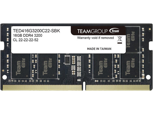 Team Elite 16GB 260-Pin DDR4 SO-DIMM DDR4 3200 (PC4 25600) Laptop Memory Model TED416G3200C22-S01