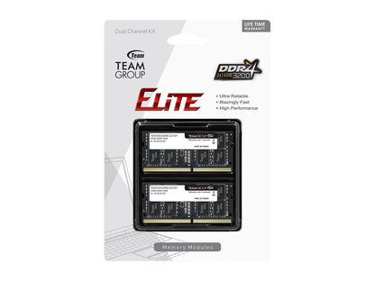 Team Elite 32GB (2 x 16GB) 260-Pin DDR4 SO-DIMM DDR4 3200 (PC4 25600) Laptop Memory Model TED432G3200C22DC-S01