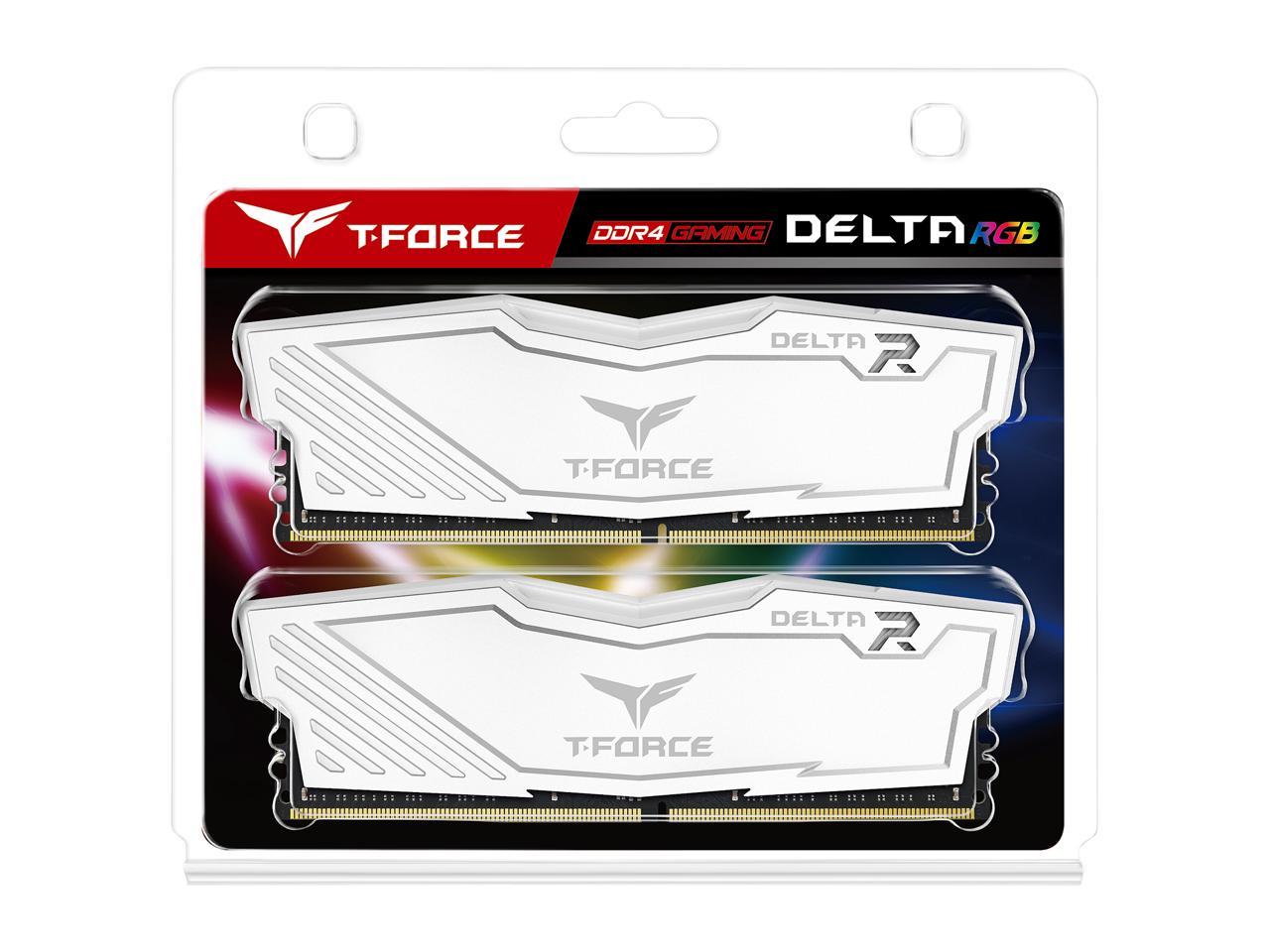 Team T-Force Delta RGB 16GB (2 x 8GB) 288-Pin DDR4 SDRAM DDR4 3600 (PC4 28800) Intel XMP 2.0 Desktop Memory Model TF4D416G3600HC18JDC01