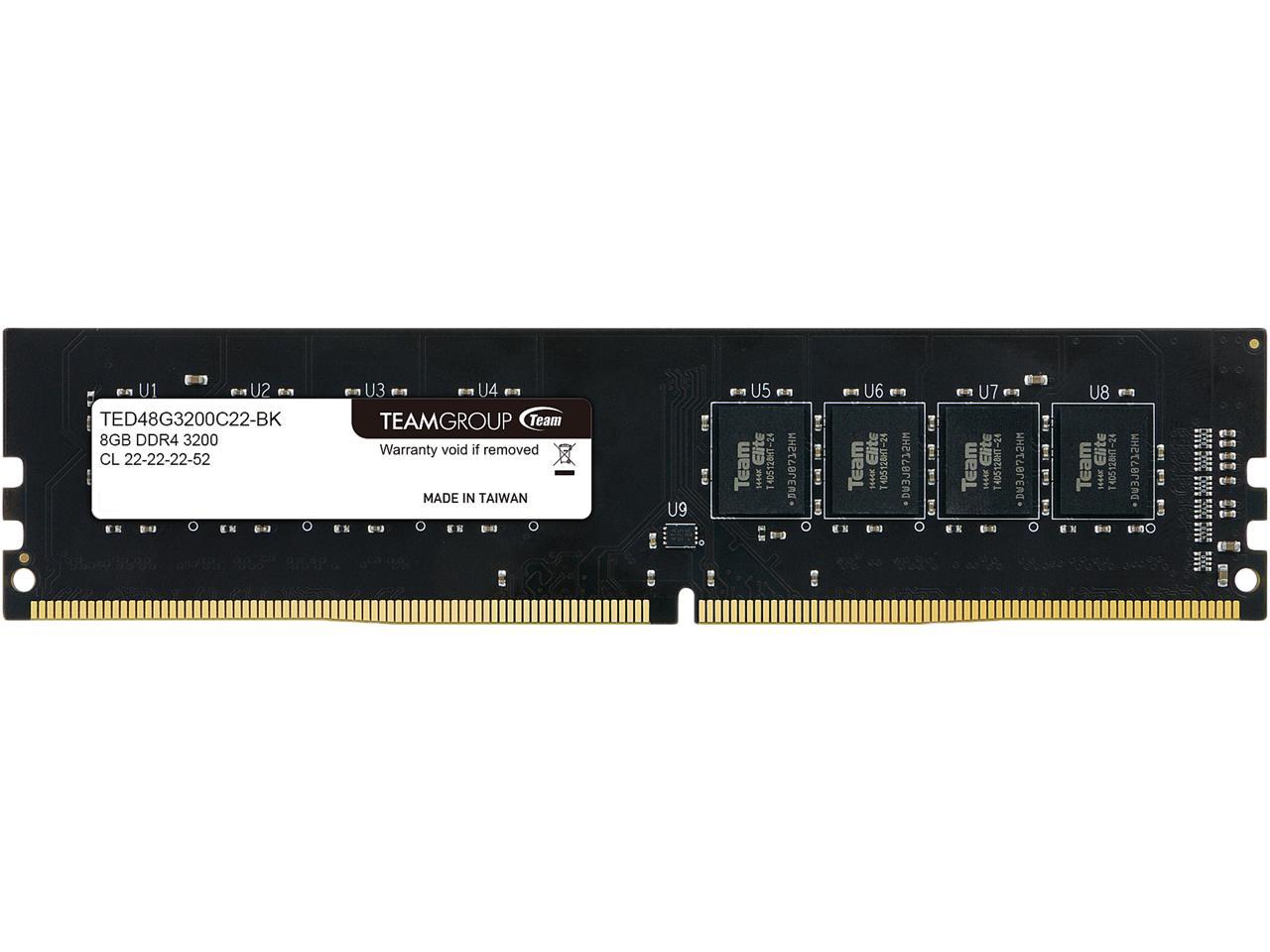 Team Elite 8GB 288-Pin DDR4 SDRAM DDR4 3200 (PC4 25600) Desktop Memory Model TED48G3200C2201