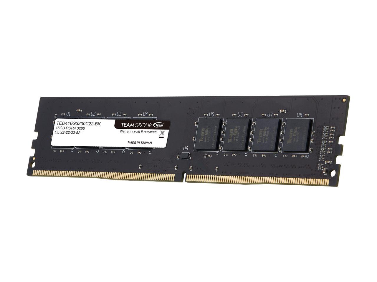 Team Elite 16GB 288-Pin DDR4 SDRAM DDR4 3200 (PC4 25600) Desktop Memory Model TED416G3200C2201