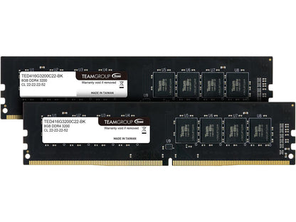 Team Elite 16GB (2 x 8GB) 288-Pin DDR4 SDRAM DDR4 3200 (PC4 25600) Desktop Memory Model TED416G3200C22DC01