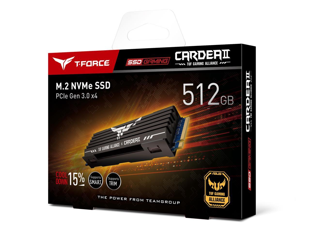 Team T-FORCE CARDEA II TUF Gaming Alliance M.2 2280 512GB PCIe 3.0 x4 with NVMe 1.3 Internal Solid State Drive (SSD) TM8FPB512G0C310