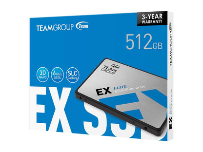 Team EX2 2.5" 512GB SATA III 3D NAND Internal Solid State Drive (SSD) T253E2512G0C101