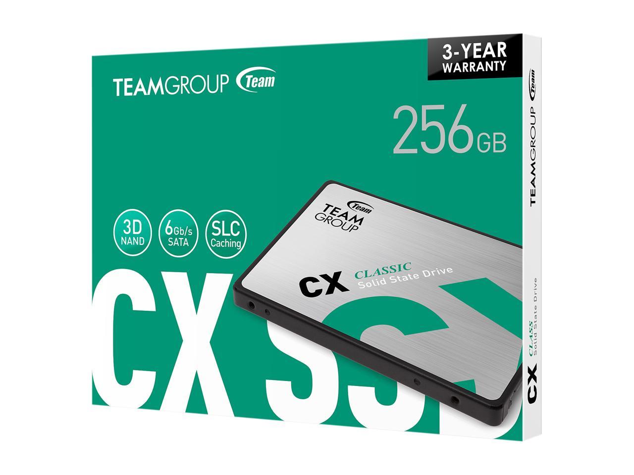 Team CX2 2.5" 256GB SATA III 3D NAND Internal Solid State Drive (SSD) T253X6256G0C101