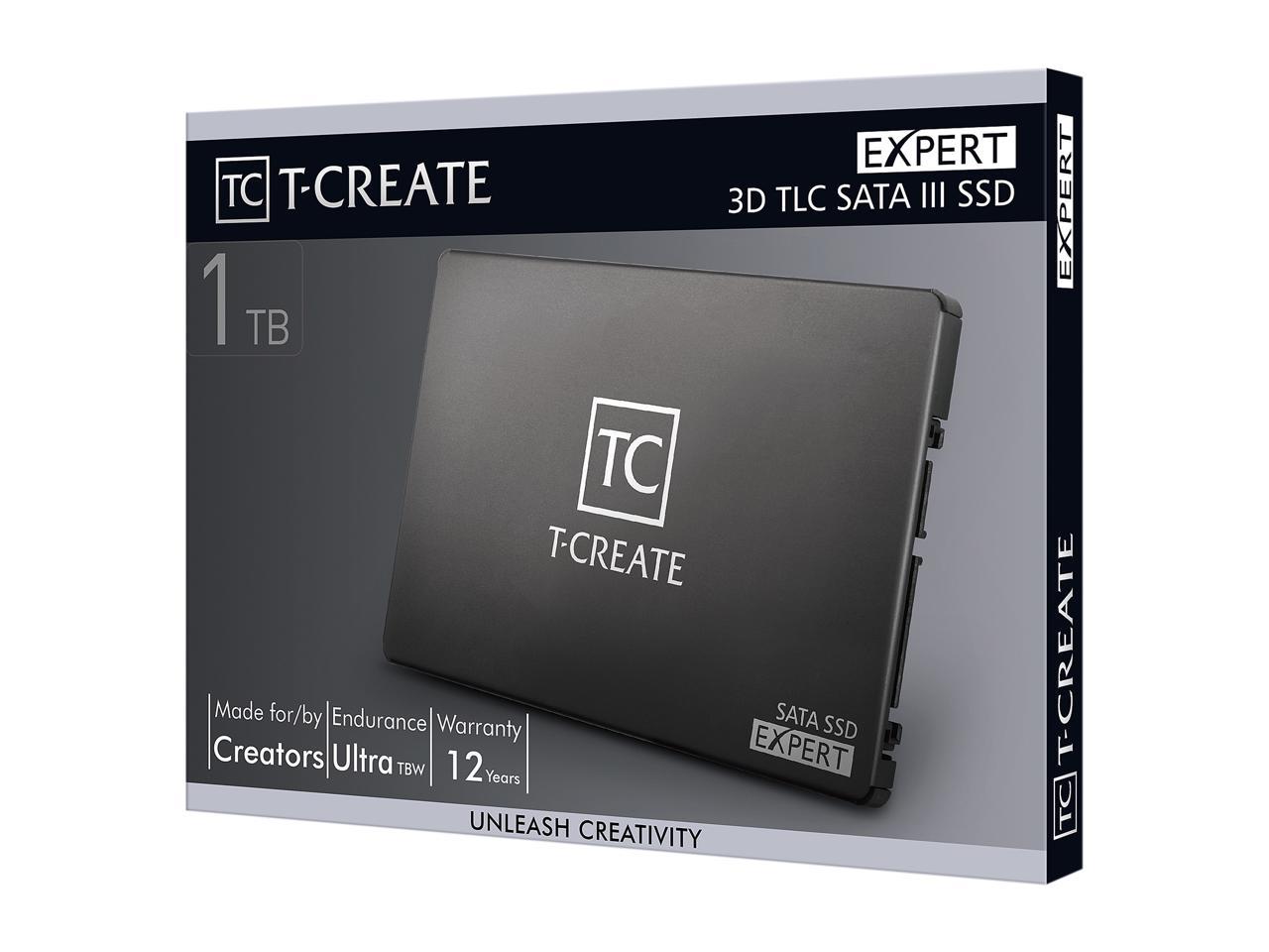 Team T-CREATE EXPERT 2.5" 1TB SATA III 3D TLC Internal Solid State Drive (SSD) T253TE001T3C701