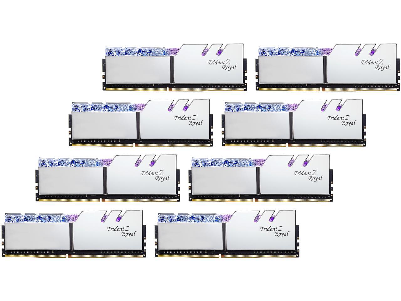 G.SKILL Trident Z Royal Series 256GB (8 x 32GB) 288-Pin DDR4 SDRAM DDR4 3600 (PC4 28800) Intel XMP 2.0 Desktop Memory Model F4-3600C16Q2-256GTRS