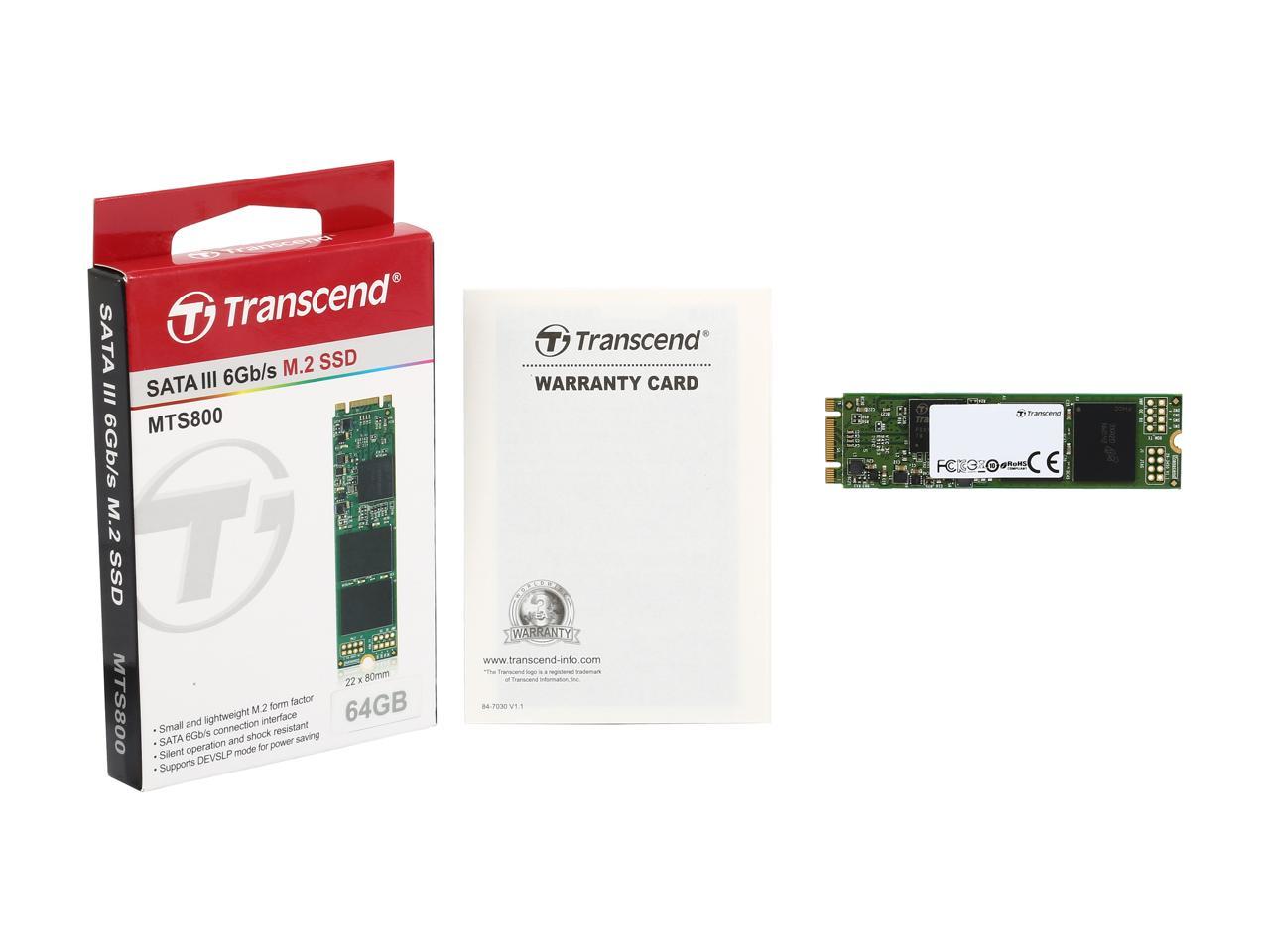 Transcend MTS800 M.2 2280 64GB SATA III MLC Internal Solid State Drive (SSD) TS64GMTS800