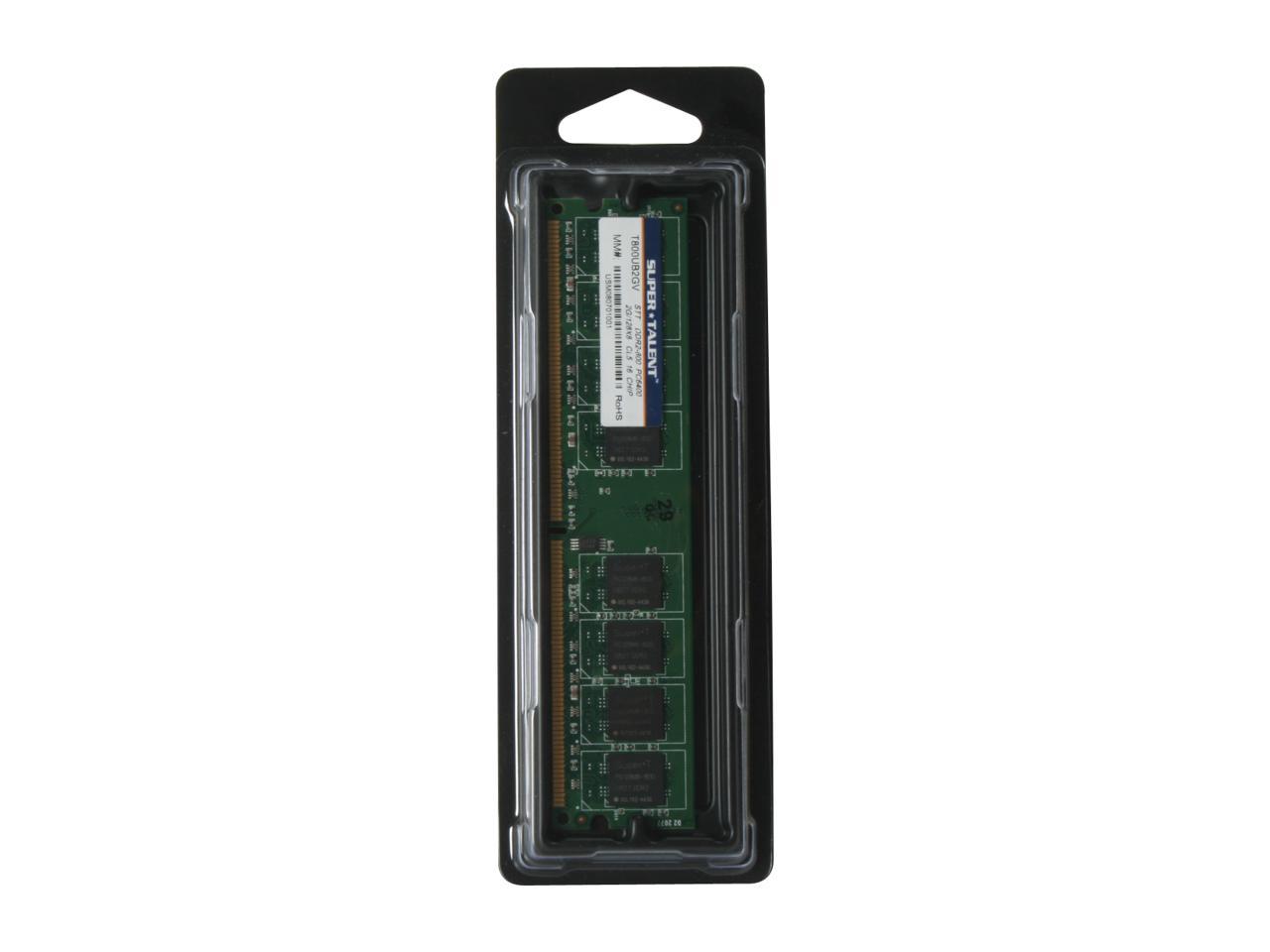 SUPER TALENT 2GB 240-Pin DDR2 SDRAM DDR2 800 (PC2 6400) Desktop Memory Model T800UB2GV