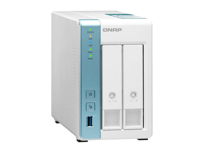QNAP 2-Bay Personal Cloud NAS for Backup and Data Sharing 4-core 1.7GHz 1GB RAM w/ Lockable Drive Tray TS-231K-US