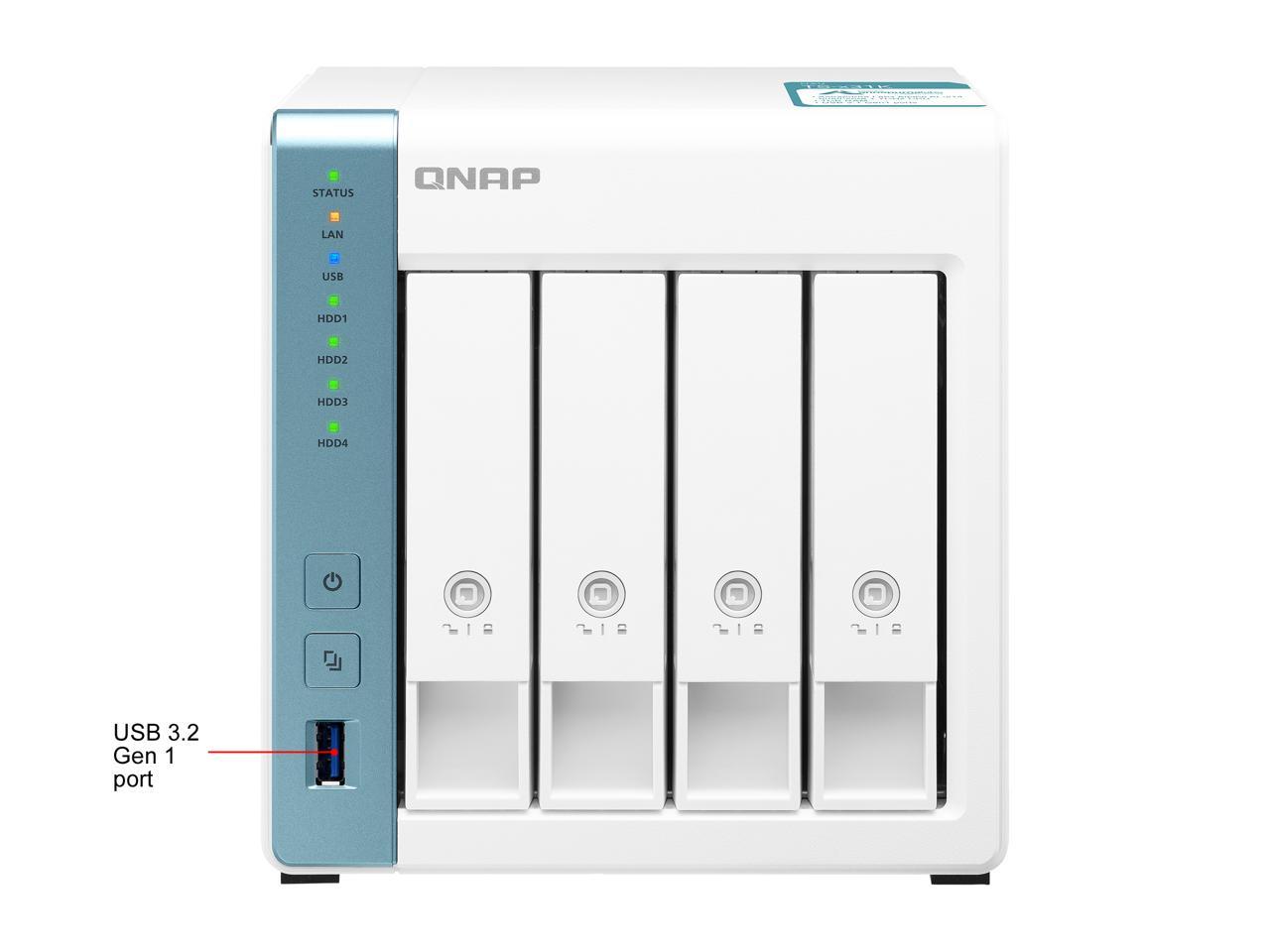 QNAP 4-Bay Personal Cloud NAS for Backup and Data Sharing 4-core 1.7GHz 1GB RAM w/ Lockable Drive Tray TS-431K-US