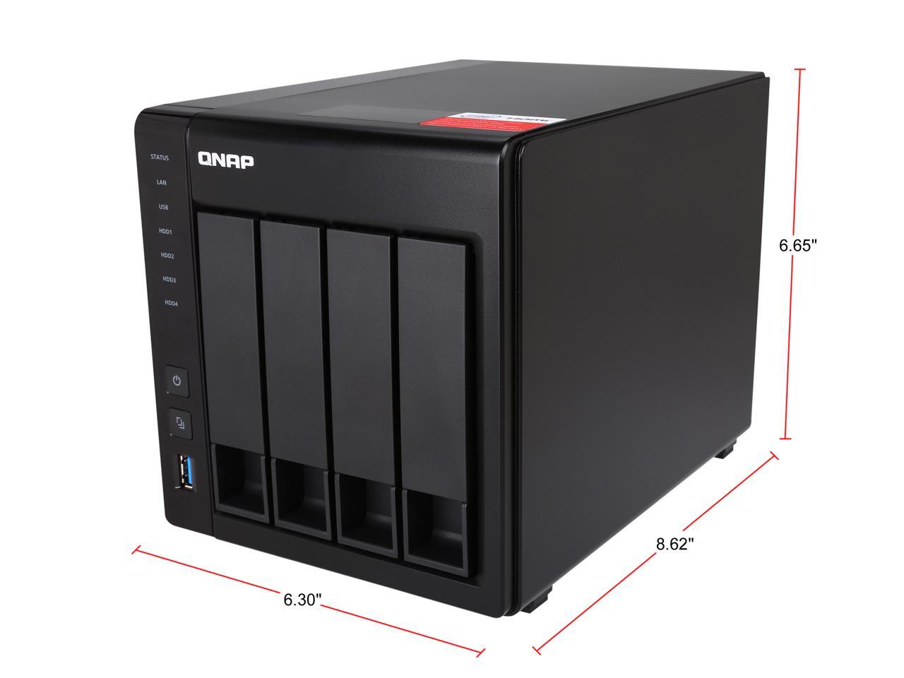 QNAP TS-451+-8G-US 4-Bay Personal Cloud NAS with HDMI output, DLNA, AirPlay and PLEX Support Black case, Remote Control Included