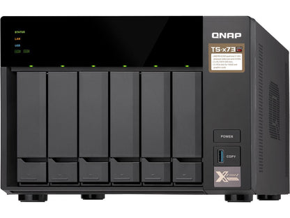 Qnap TS-673-8G-US 6-Bay NAS/iSCSI IP-SAN, AMD R Series Quad-core 2.1GHz, 8GB RAM, 10G-Ready