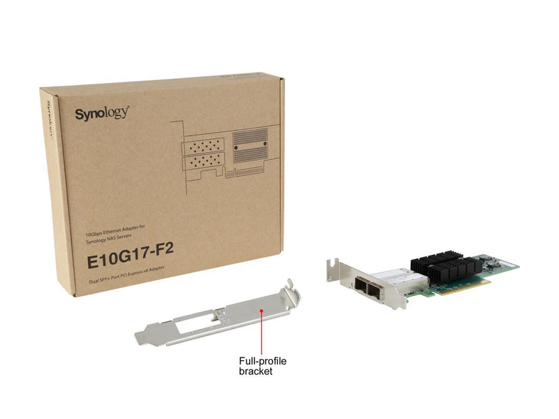 Synology Dual-Port 10GB SFP+ PCIe 3.0 X8 Ethernet Adapter (E10G17-F2)