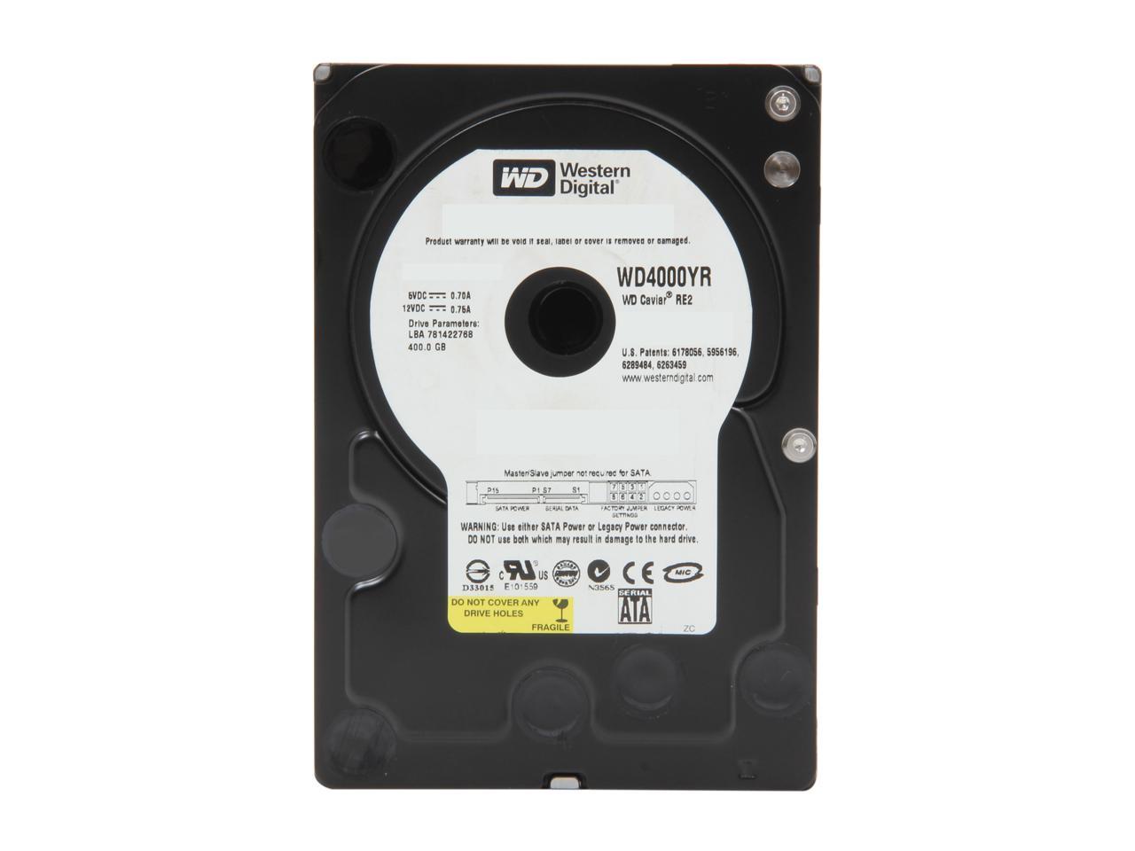 Western Digital RE2 WD4000YR 400GB 7200 RPM 16MB Cache SATA 1.5Gb/s 3.5" Hard Drive Bare Drive