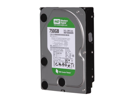 Western Digital WD Green WD7500AADS 750GB 32MB Cache SATA 3.0Gb/s 3.5" Hard Drive Bare Drive