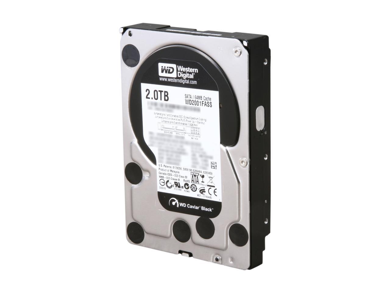 Western Digital Black WD2001FASS 2TB 7200 RPM 64MB Cache SATA 3.0Gb/s 3.5" Internal Hard Drive Bare Drive