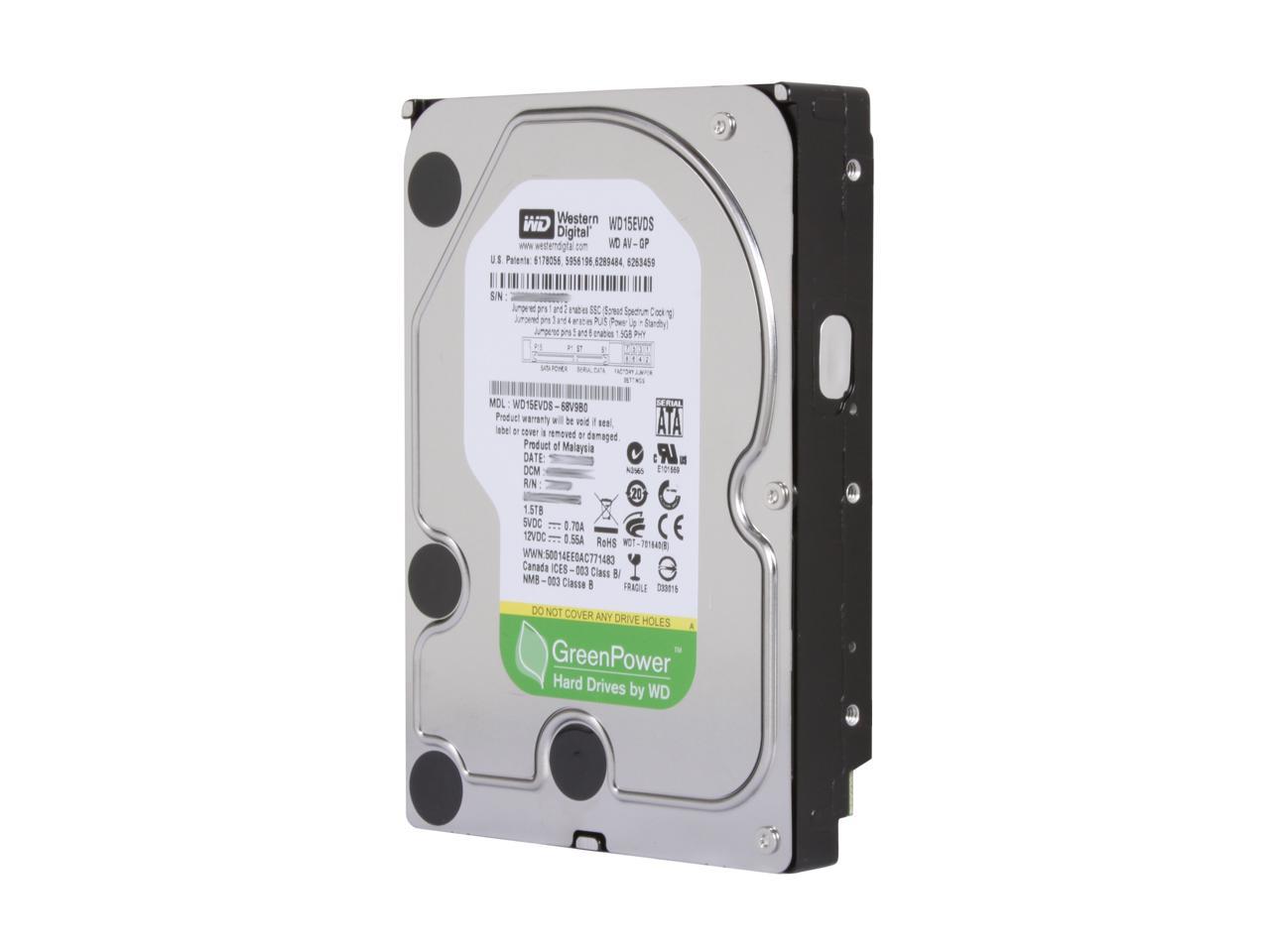 Western Digital AV-GP WD15EVDS 1.5TB 32MB Cache SATA 3.0Gb/s 3.5" Internal AV Hard Drive Bare Drive