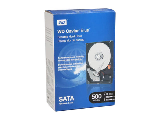 WD WD Blue WDBAAX5000ENC-NRSN 500GB 7200 RPM 16MB Cache SATA 3.0Gb/s 3.5" Internal Hard Drive -Retail kit