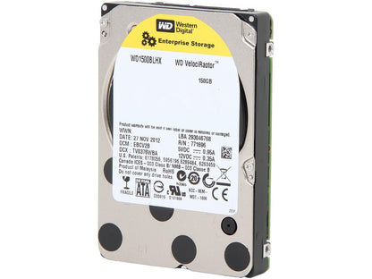 WD VelociRaptor WD1500BLHX 150GB 10000 RPM 32MB Cache SATA 6.0Gb/s 2.5" Enterprise Hard Drive -Bare Drive