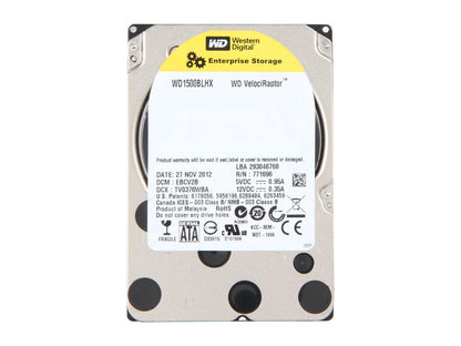 WD VelociRaptor WD1500BLHX 150GB 10000 RPM 32MB Cache SATA 6.0Gb/s 2.5" Enterprise Hard Drive -Bare Drive