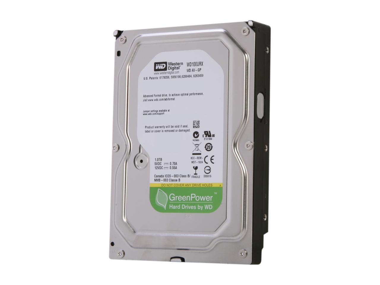 Western Digital AV-GP WD10EURX 1TB IntelliPower 64MB Cache SATA 6.0Gb/s 3.5" Internal Hard Drive Bare Drive