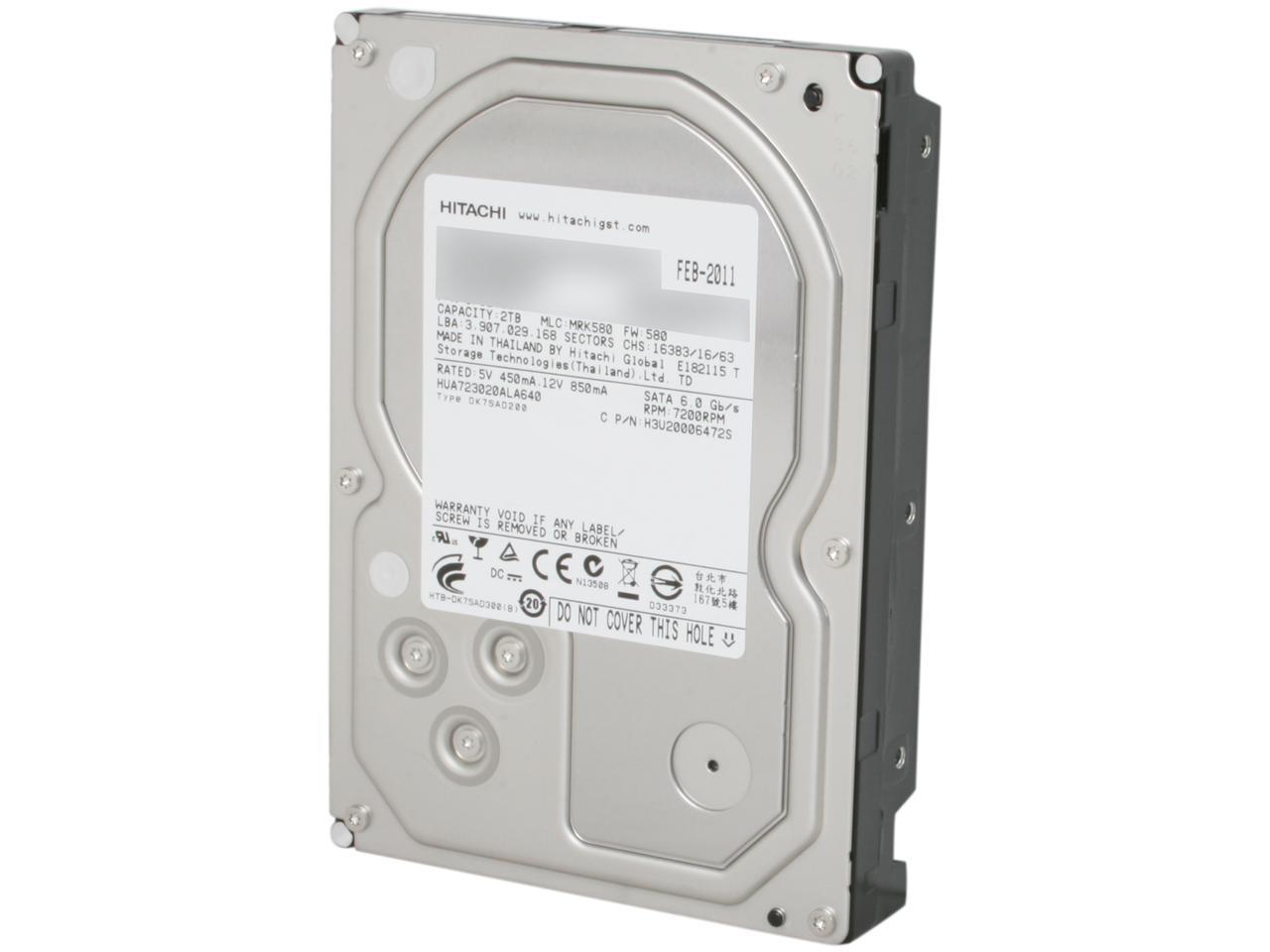 HGST Ultrastar 7K3000 HUA723020ALA640 (0F12455) 2TB 7200 RPM 64MB Cache SATA 6.0Gb/s 3.5" Enterprisel Hard Drive Bare Drive