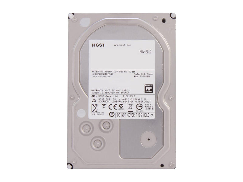 Hitachi GST Ultrastar 7K4000 HUS724020ALE640 (0F14685) 2TB 7200 RPM 64MB Cache SATA 6.0Gb/s 3.5" Internal Enterprise Hard Drive Bare Drive