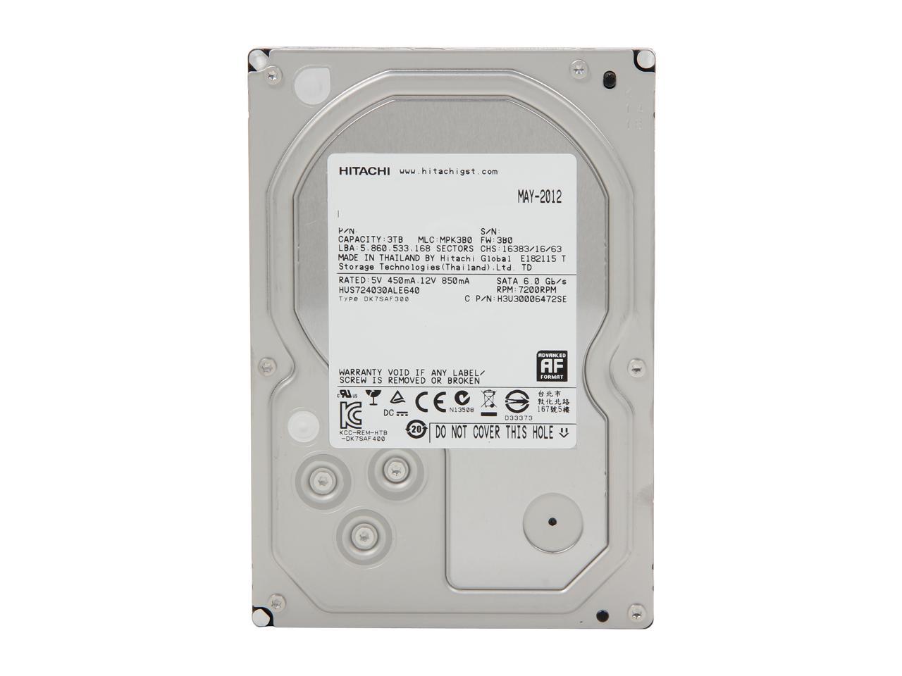 HGST Ultrastar 7K4000 HUS724030ALE640 (0F14684) 3TB 7200 RPM 64MB Cache SATA 6.0Gb/s 3.5" Internal Enterprise Hard Drive Bare Drive