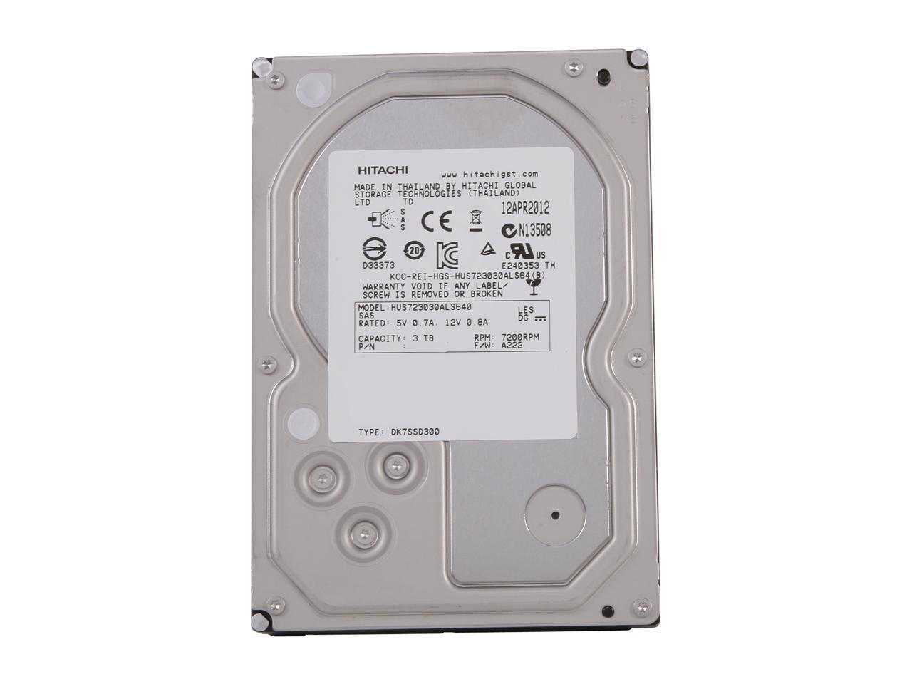 Hitachi GST Ultrastar 7K3000 HUS723030ALS640 (0B26311) 3TB 7200 RPM 64MB Cache SAS 6Gb/s 3.5" Enterprise Hard Drive Bare Drive