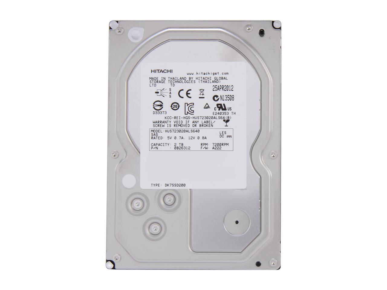 HGST Ultrastar 7K3000 HUS723020ALS640(0B26312) 2TB 7200 RPM 64MB Cache SAS 6Gb/s 3.5" Enterprisel Hard Drive Bare Drive