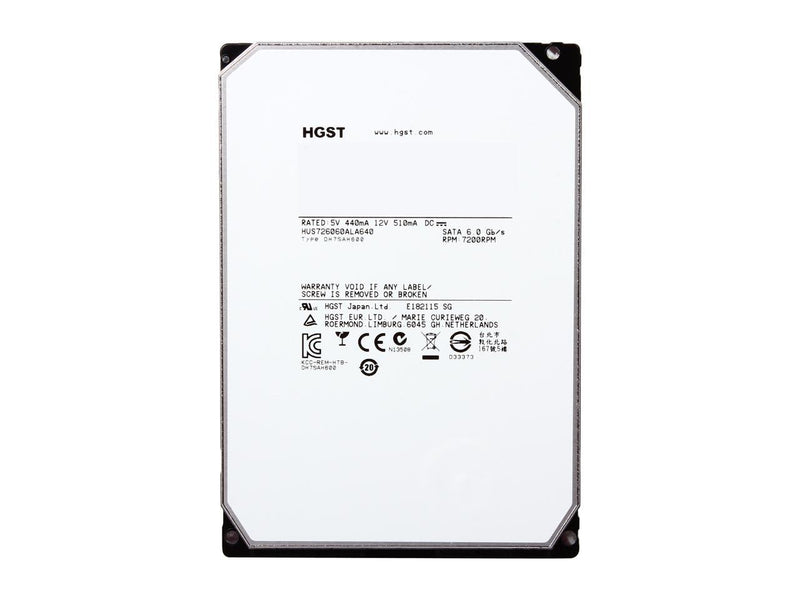 HGST He6 HUS726060ALA640 (0F18335) 6TB 7200 RPM 64MB Cache SATA 6.0Gb/s 3.5" Enterprise Hard Drive Bare Drive