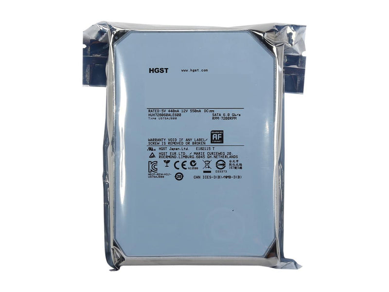 HGST Ultrastar He8 HUH728060ALE600 (0F23269) 6TB 7200 RPM 128MB Cache SATA 6.0Gb/s 3.5" Helium Platform Enterprise Hard Disk Drives Bare Drive