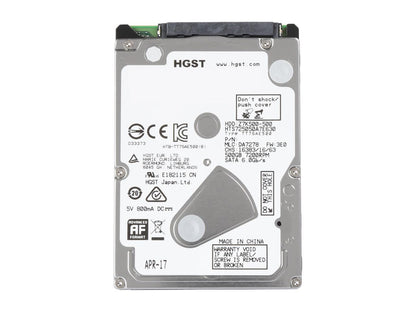 HGST Travelstar Z7K500 HTS725050A7E630 (0J38075) 500GB 7200 RPM 32MB Cache SATA 6.0Gb/s 2.5" Internal Notebook Hard Drive Bare Drive