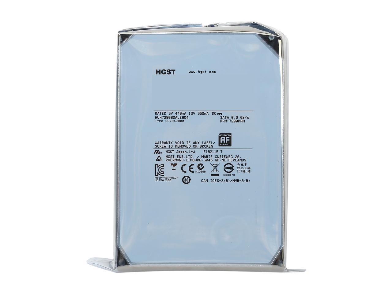 HGST Ultrastar He8 HUH728080ALE604 (0F23668) 8TB 7200 RPM 128MB Cache SATA 6.0Gb/s 3.5" Helium Platform Enterprise Hard Drive Bare Drive